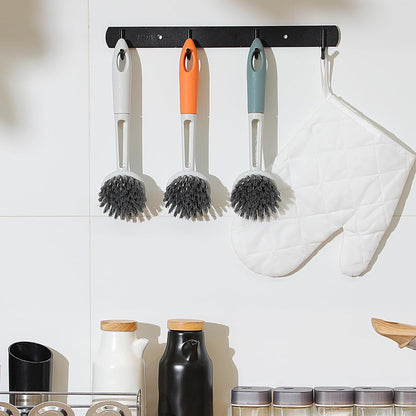 Patelai 12 Pack Kitchen Scrub Dish Brush with Long Handle Dish Scrubber with Stiff Bristles Scrub