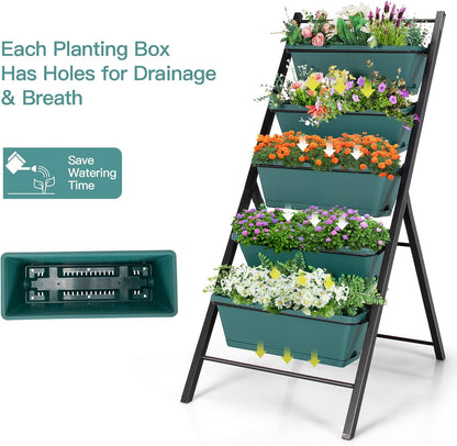 S AFSTAR 5-Tier Vertical Garden Planter, 5-Layer Raised Garden Bed with 5 Detachable Planter Boxes