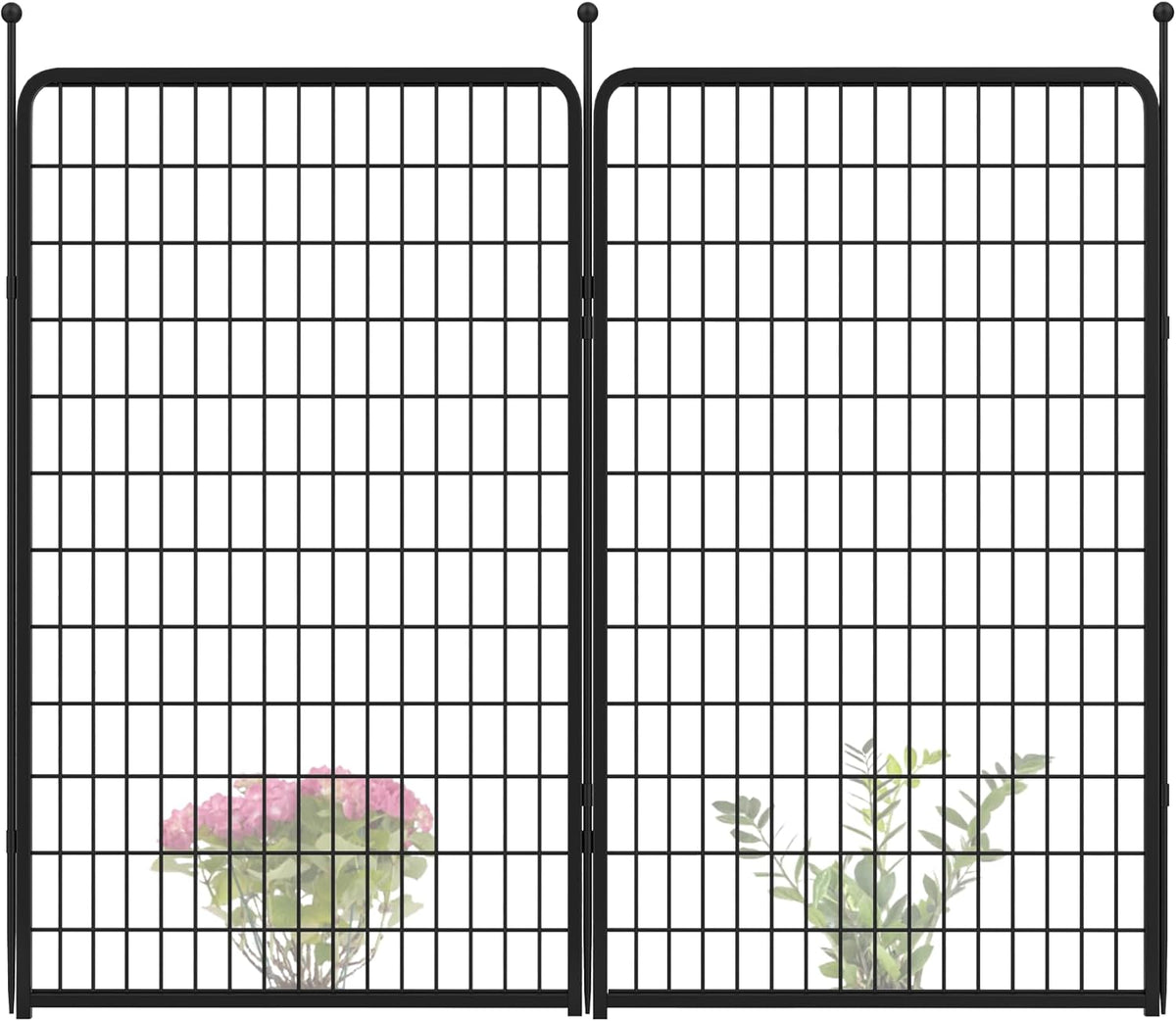 FXW Garden Fence Outdoor for The Yard – 50in(H) x 5.0ft(L) Heavy Duty Metal Animal Barrier for Dog