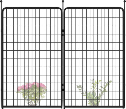 FXW Garden Fence Outdoor for The Yard – 50in(H) x 5.0ft(L) Heavy Duty Metal Animal Barrier for Dog