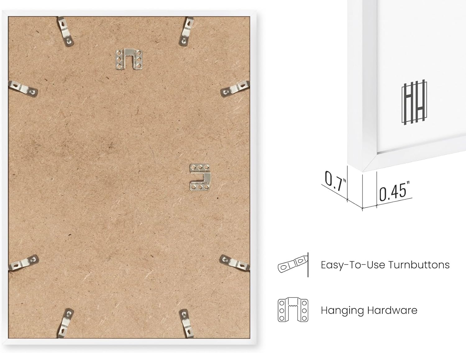 Haus and Hues 16x24 White Oak Wood Picture Frames Set of 25 - Premium Bulk Picture Frames 16x24