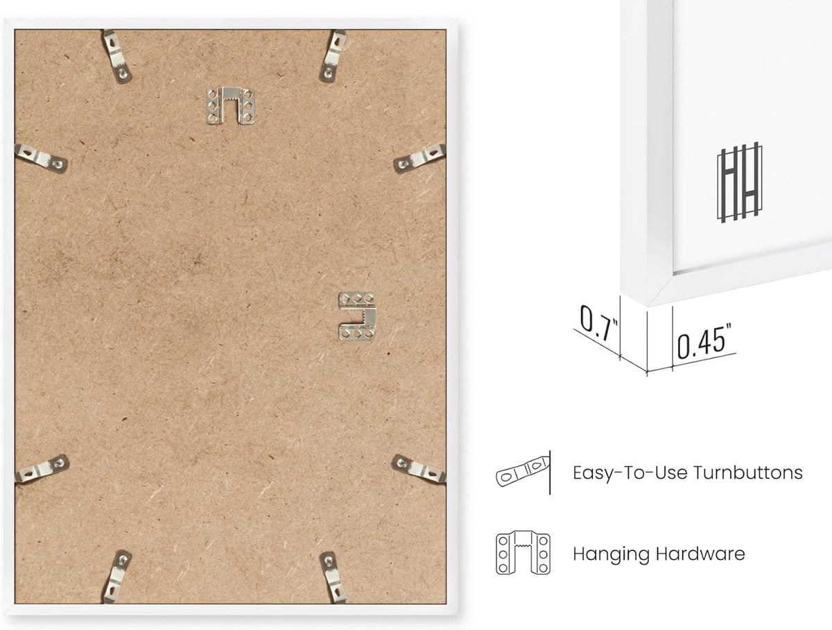 Haus and Hues 12x18 White Oak Wood Picture Frames Set of 25 - Premium Bulk Picture Frames 12x18