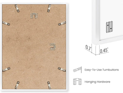 Haus and Hues 12x18 White Oak Wood Picture Frames Set of 25 - Premium Bulk Picture Frames 12x18