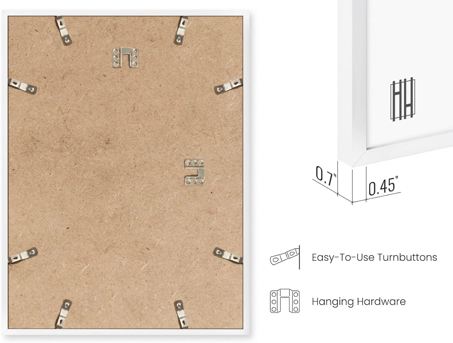 Haus and Hues 20x30 White Oak Wood Picture Frames Set of 15 - Premium Bulk Picture Frames 20x30