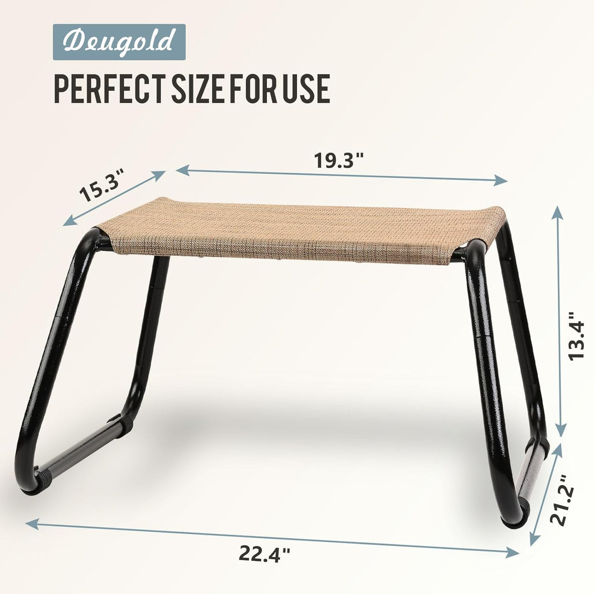 Outdoor Footstools for Patio,Backyard Patio Furniture Metal Frame Small Seat All Weather Footrest