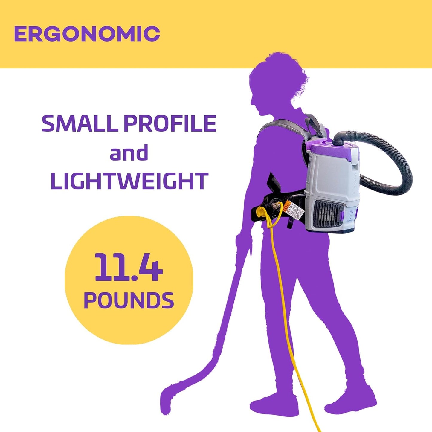 ProTeam GoFit 3 Commercial Backpack Vacuum with Xover Multi-Surface Two-Piece Wand Took Kit, 3 qt