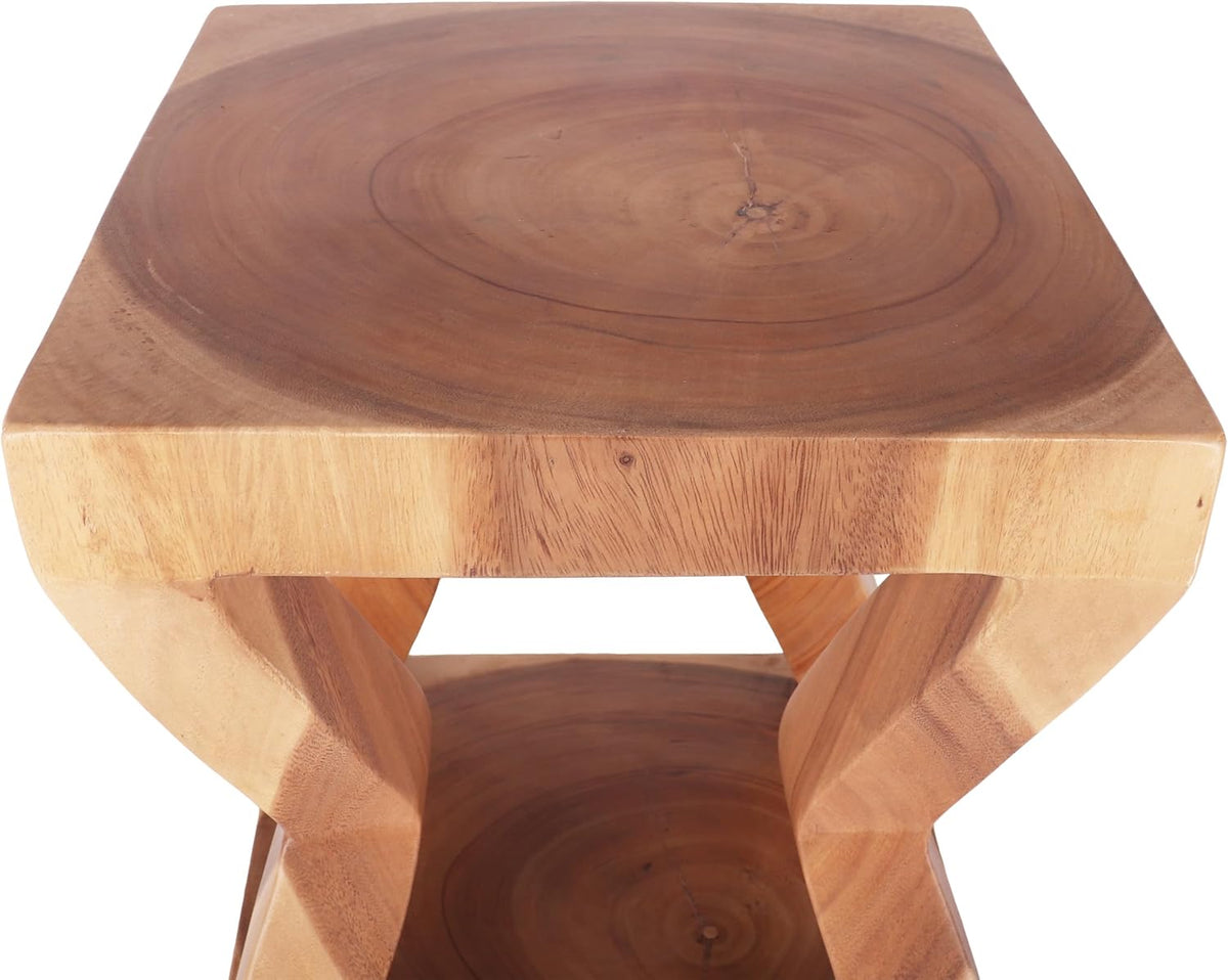 Rutledge & King Wooden End Table - Unique Wooden Side Table - Mid Century Side Table - Saur Wood