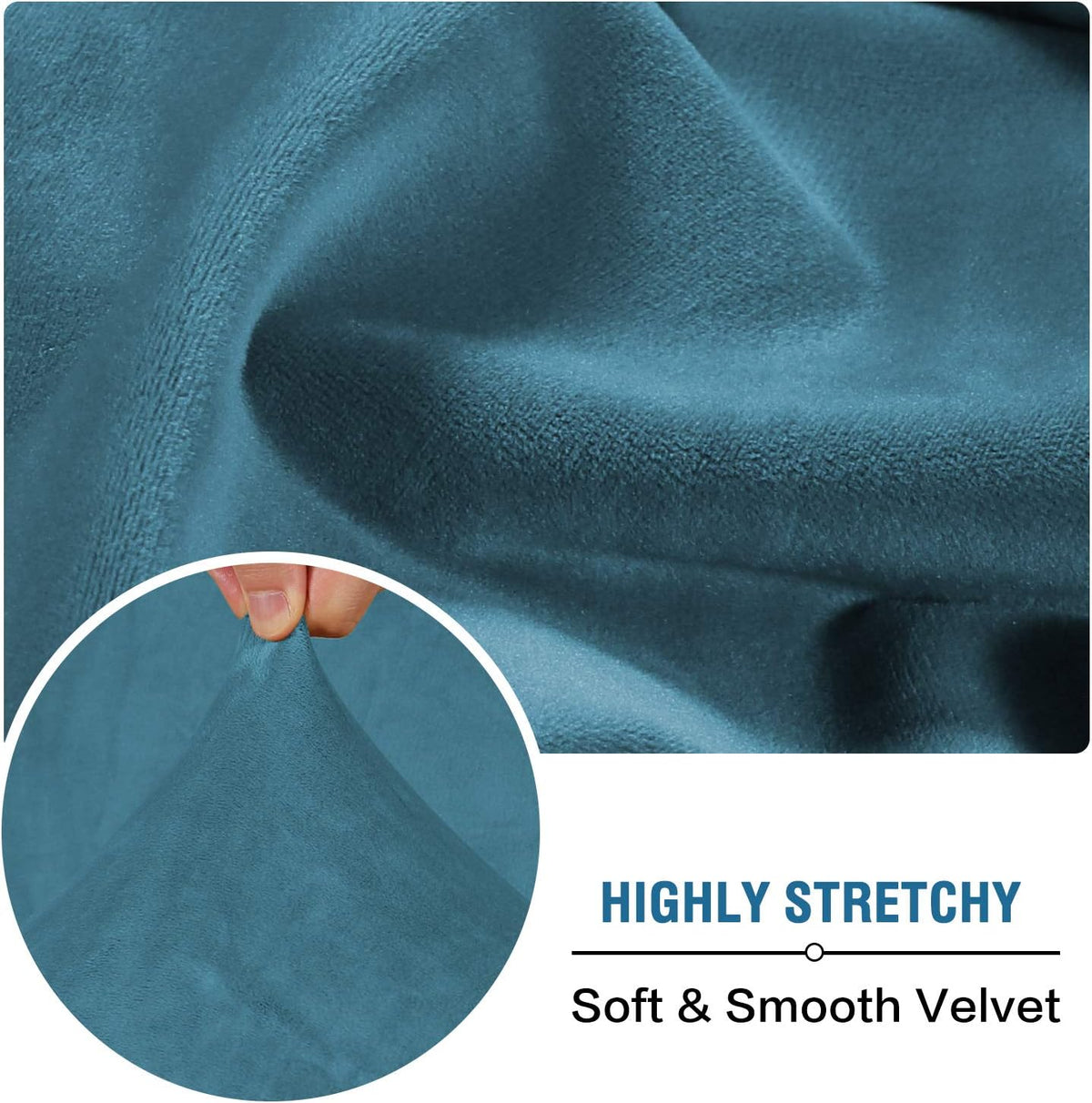 H.VERSAILTEX Velvet Stretch Couch Cushion Cover Plush Cushion Slipcover for Chair Loveseat Sofa
