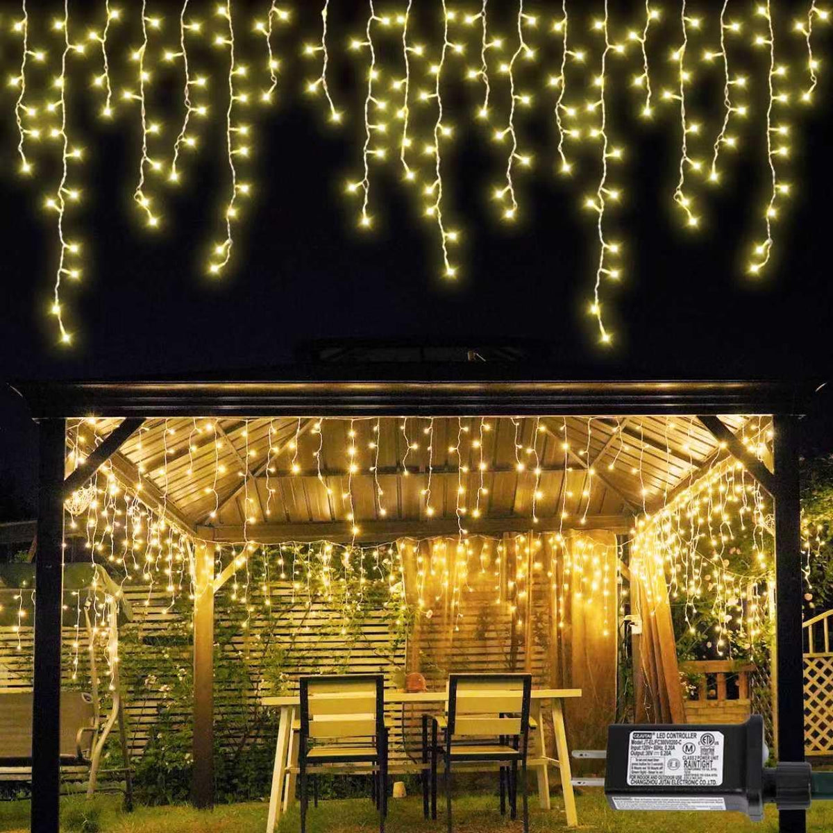 YEGUO 66ft 800 LED Icicle Lights Outdoor, 160 Drops Icicle Christmas Light Connectable, 8 Modes