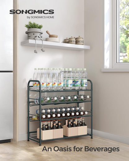 SONGMICS 4-Tier Stackable Metal Shoe Rack, Holds Up to 16 Pairs of Shoes