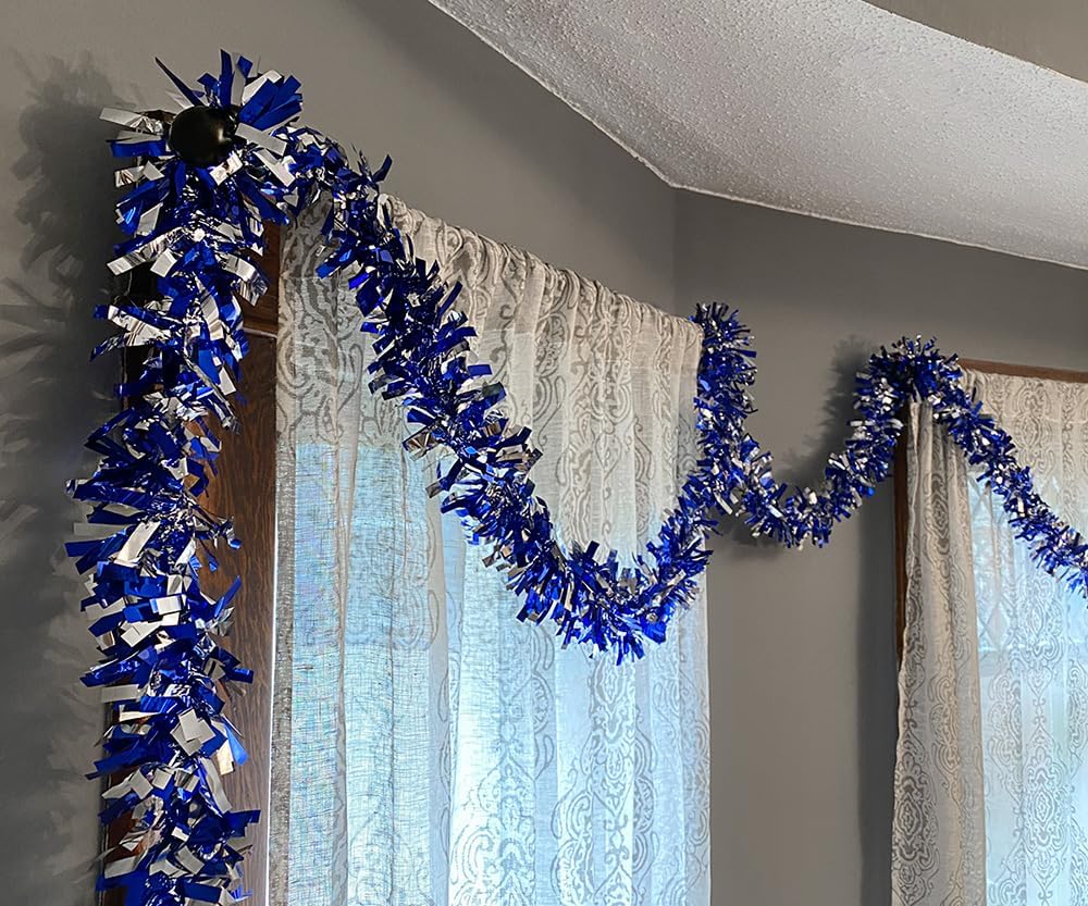 Anderson's Blue & Silver Metallic Tinsel Twist for Trailer Or Golf Cart, 4 inches Wide x 25 ft
