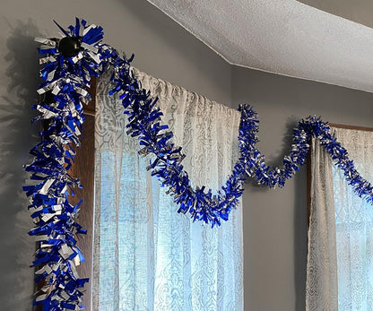 Anderson's Blue & Silver Metallic Tinsel Twist for Trailer Or Golf Cart, 4 inches Wide x 25 ft