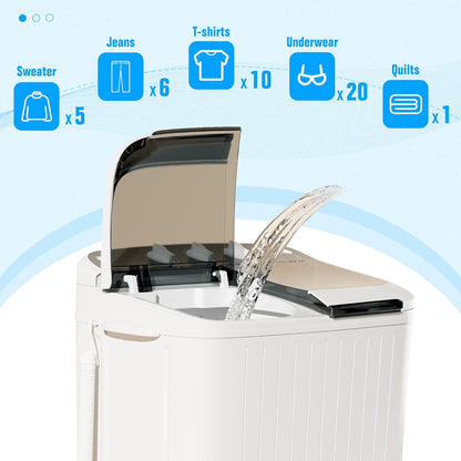Pataku Portable Washing Machine, 17.6 Lbs Compact Mini Washer and Dryer Combo,Twin Tub Laundry