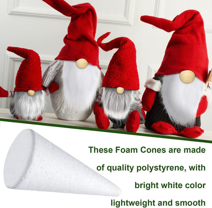 Sosation 60 Pcs Gnomes Beard Sets Faux Fur Pre Cut Gnomes Beard Foam Cone Foam Handmade Wood Balls