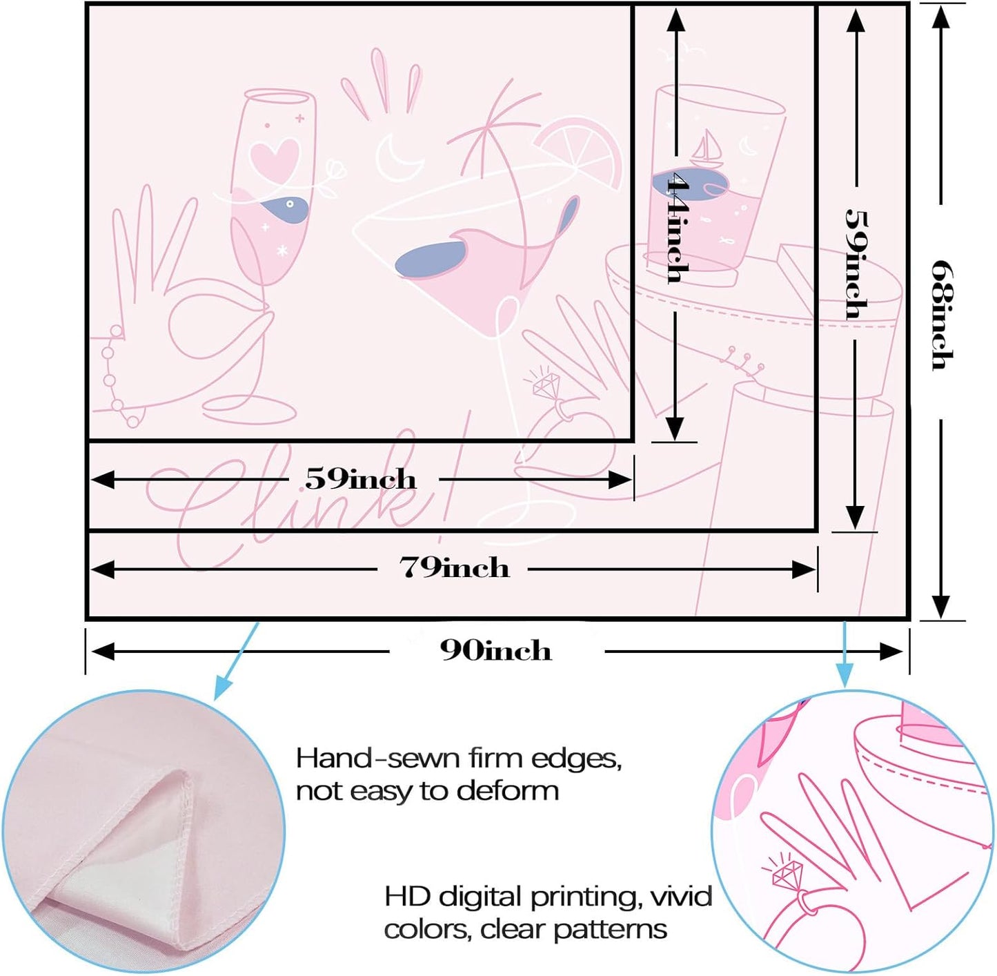 Lunerfex Y2K Tapestry Pink Party Wall Tapestry, Cute Tapestries for Bedroom Funny Tapestries Wall