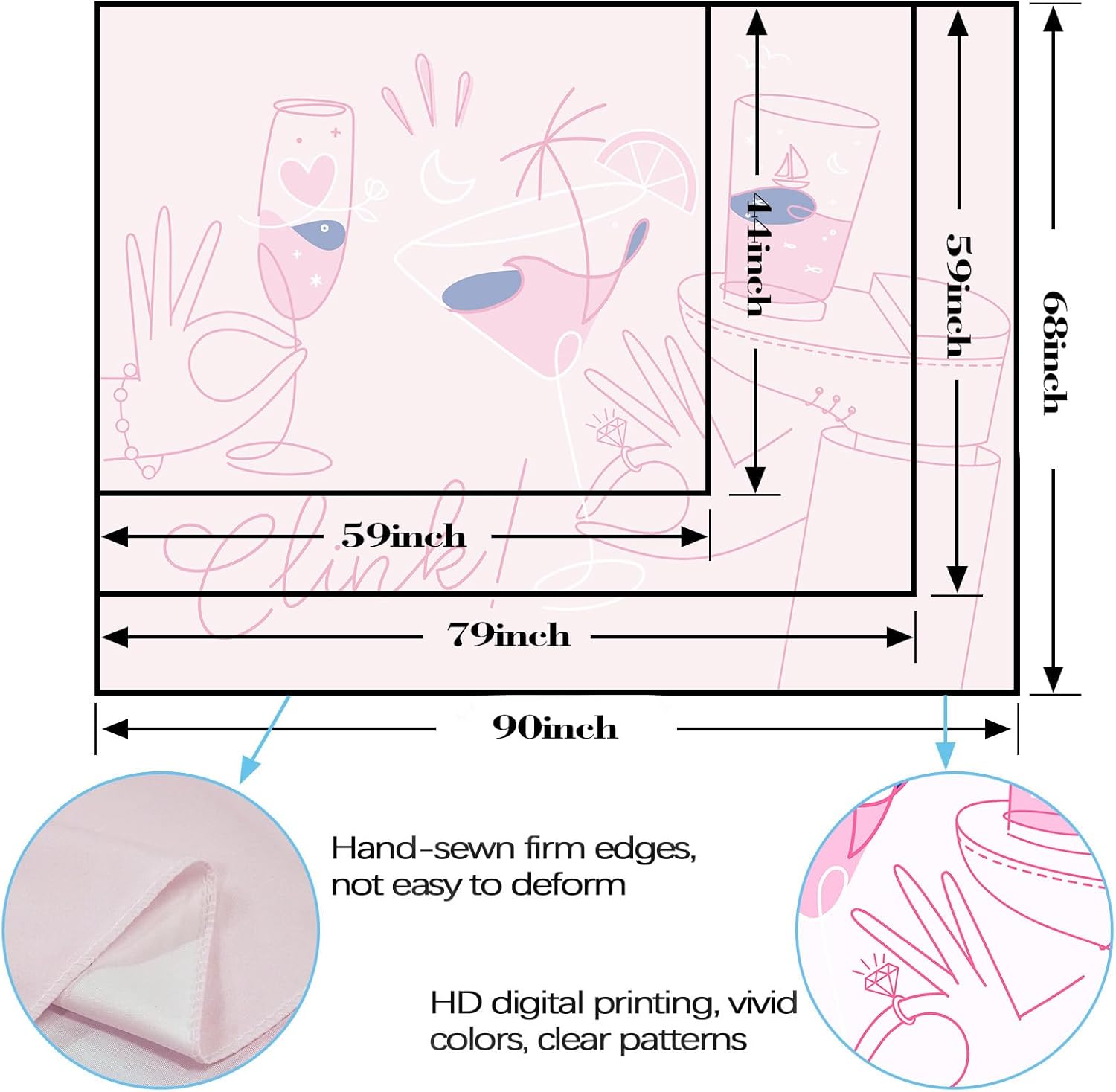 Lunerfex Y2K Tapestry Pink Party Wall Tapestry, Cute Tapestries for Bedroom Funny Tapestries Wall