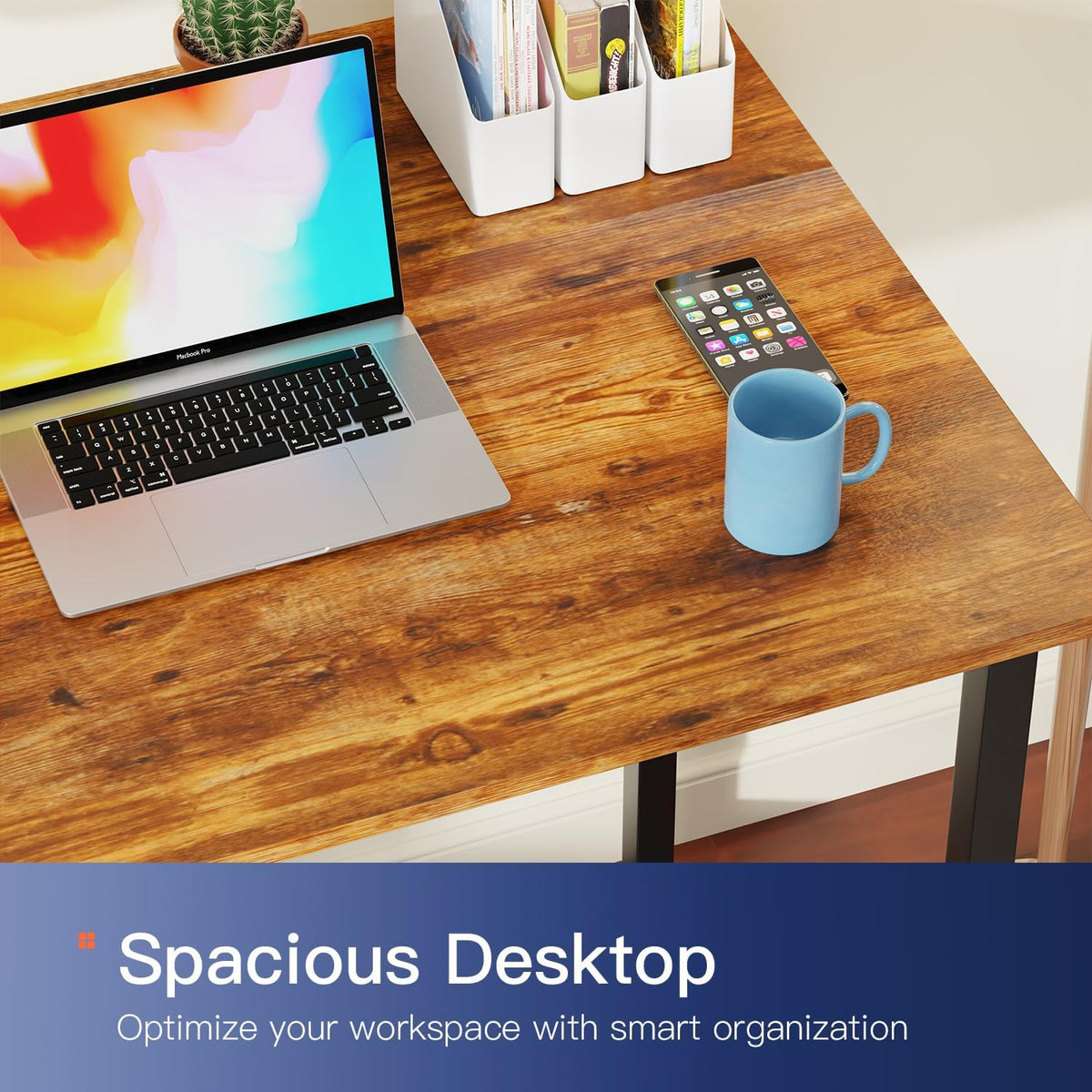 PayLessHere | 32 Inch Computer Desk | Vintage | Office Desk with Metal Frame, Adjustable Feet |