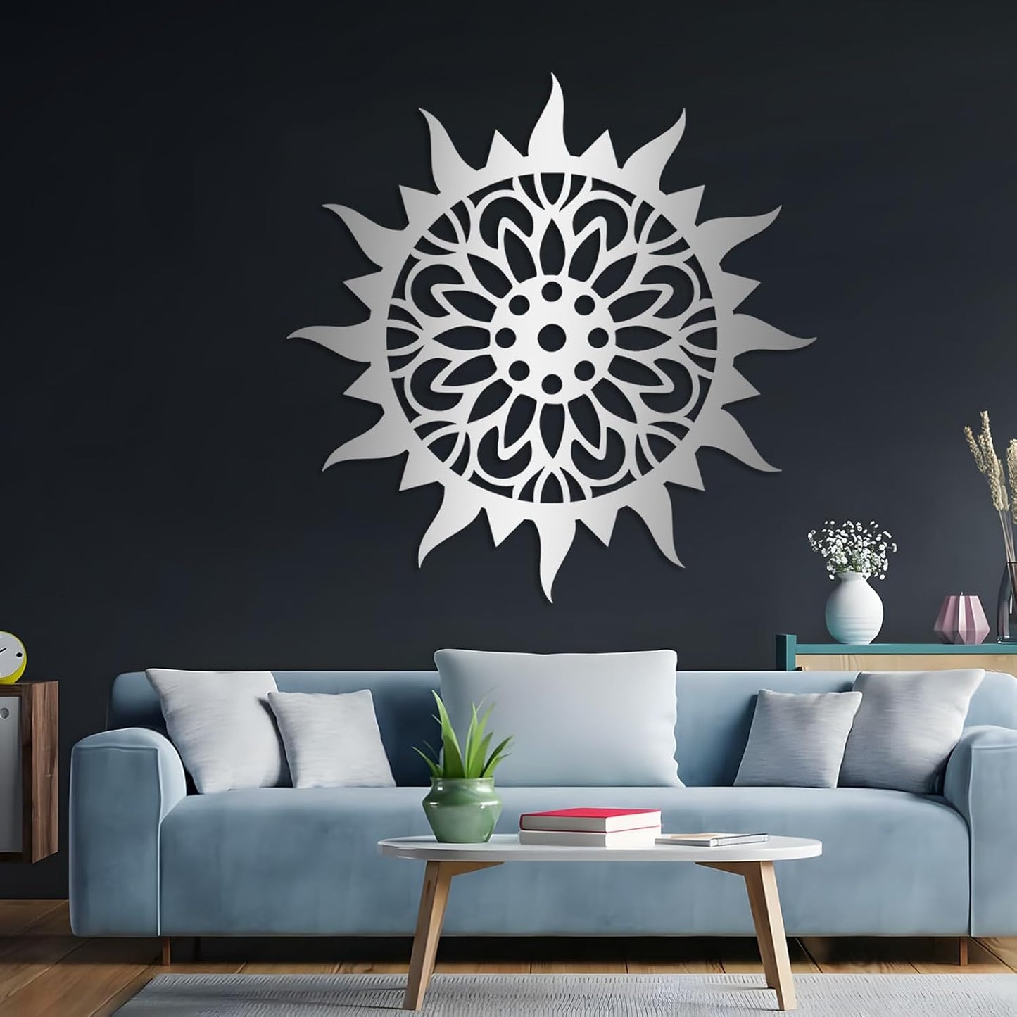 Sunburst Metal Wall Decor, Metal Sun Wall Decor, Metal Sun Flower Wall Art, Outdoor Metal Sun Wall