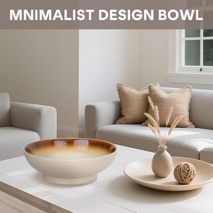 10" Decorative Bowl,Ceramic Fruit Bowl for Kitchen Counter,Coffee Table, Dining Room,Table