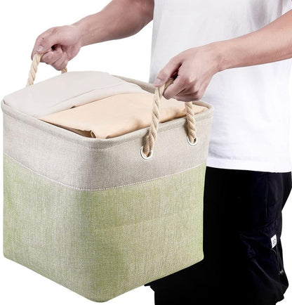 i BKGOO 3Pack Large Foldable Storage Bins，Collapsible Sturdy Cationic Fabric Organizing Storage