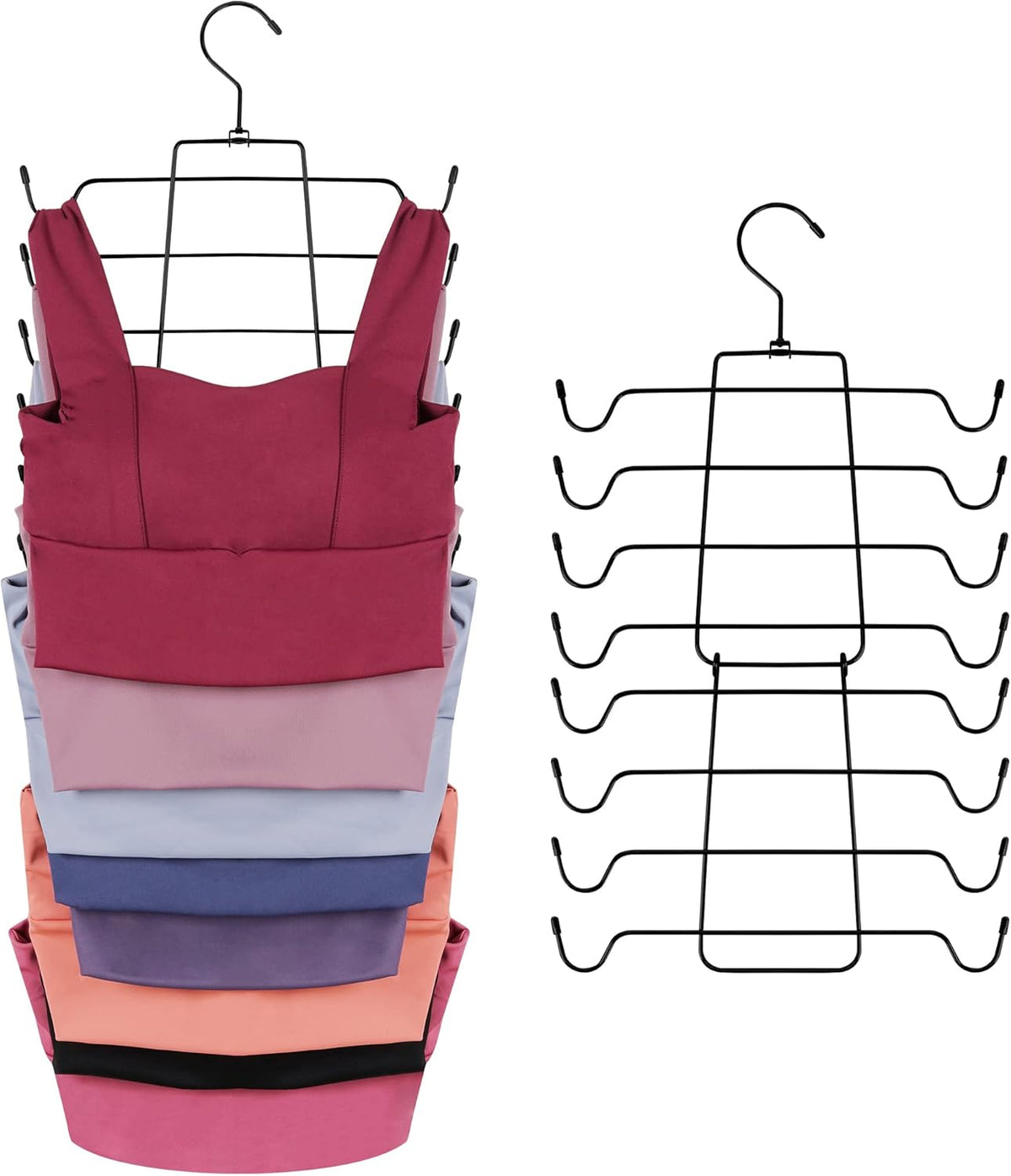 ZEDODIER Tank Top Hanger, 2 Pack Space Saving Bra Hangers, Non-Slip Hanging Sport Bras Holder