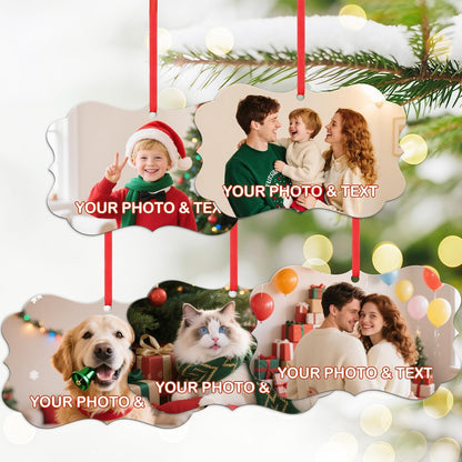 Personalized Photo Christmas Ornaments Double-Sided Metal Custom Picture Christmas Ornament 2024