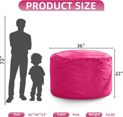 Hobestluk 3FT Bean Bag Chair Giant Bean Bag Chairs for Adults Large Bean Chairs with Removable