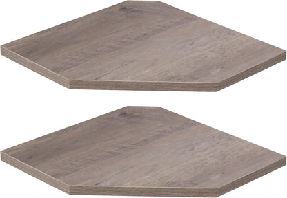 Corner Shelf Wall Mount, Floating Corner Shelves, Set of 2 Corner Wall Shelf Organizer, Rustic Wood