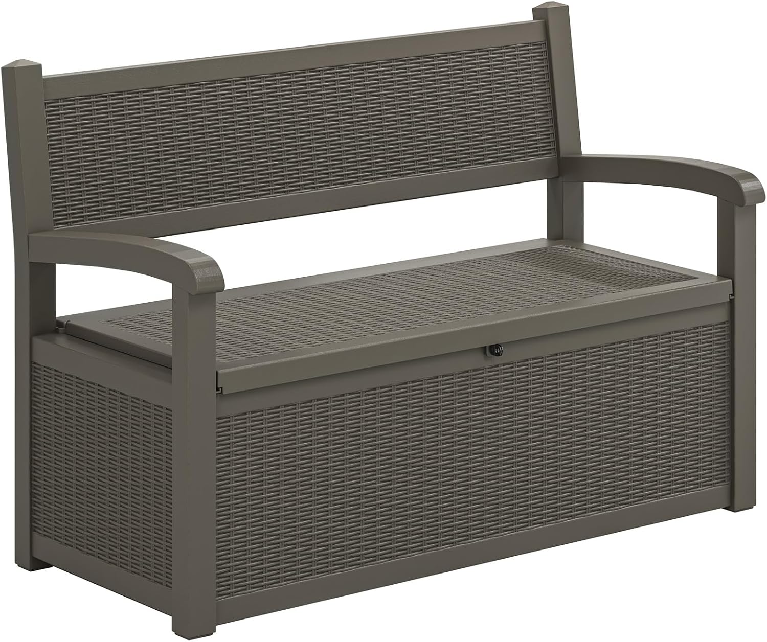 70 Gallon Deck Bench with Storage,Outdoor Storage Box Bench Waterproof&Lockable, Resin Patio