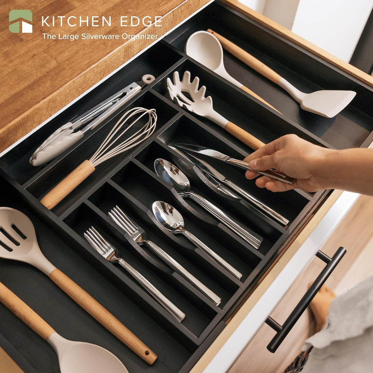 Premium Silverware, Flatware and Utensil Organizer for Kitchen Drawers, Food-Safe Contract Grade