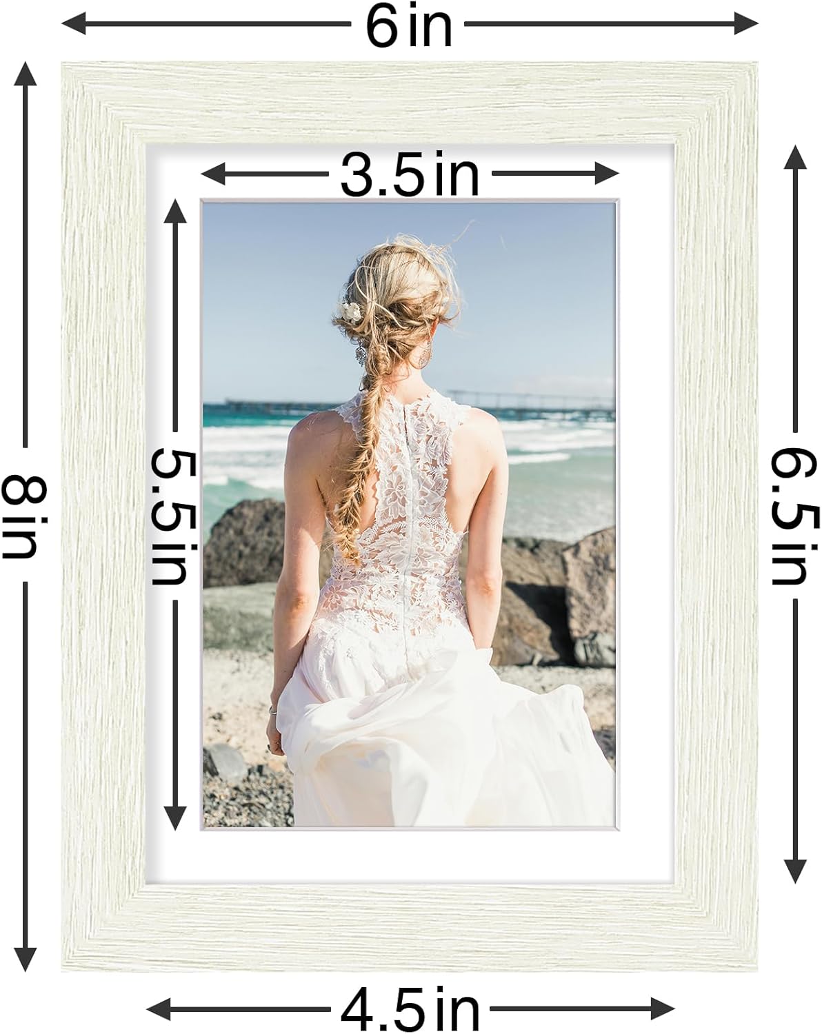 Vittanly 5x7 Picture Frames Set of 9, Shatter Resistant Plexiglass, Display 4x6 Pictures with Mat