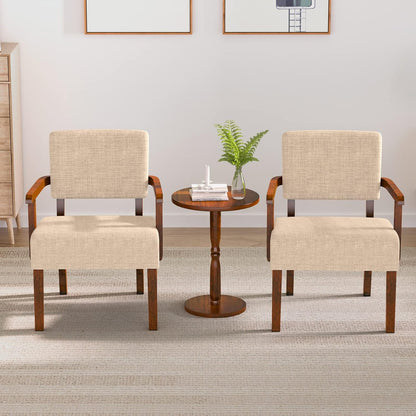Accent Chair Set of 2 with Table, Living Room Chairs with Soft Seat and Armrests for Living Room