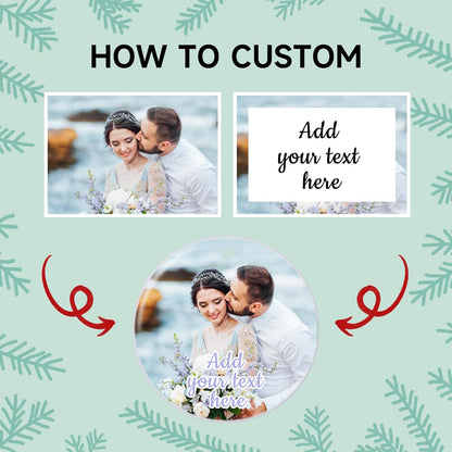 Personalized Christmas Ornaments 2025 Ceramic Custom Picture Text Hanging Ornament Customized