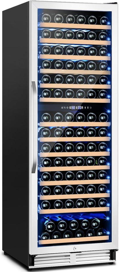 180 Bottles Wine Fridge 24 Inch Dual Zone Wine Cooler Refrigerator Freestanding Wine Refrigerator
