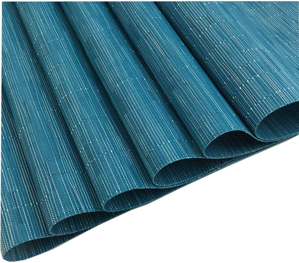 Placemats Set of 6 for Dining Table Heat-Resistant Washable Place Mats Woven Vinyl Kitchen Table