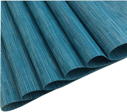 Placemats Set of 6 for Dining Table Heat-Resistant Washable Place Mats Woven Vinyl Kitchen Table