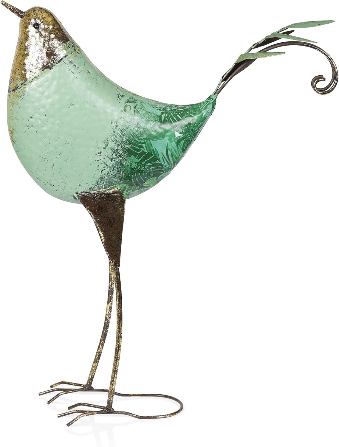 Alpine Corporation MCC704 Chin-Up Metal Bird Outdoor Décor Statue, Whimsical Animal Décor for Patio