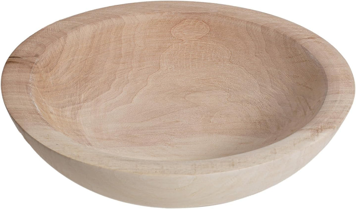 Hand Carved Wooden Decorative Bowl for Home Entryway Decor, Wood Centerpiece Bowl for Coffee Table