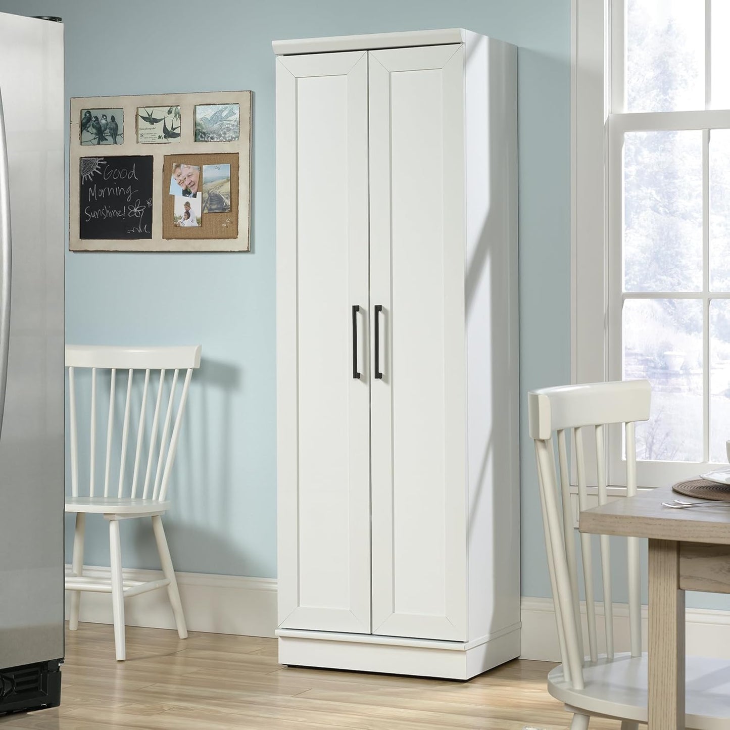 Sauder HomePlus Storage Cabinet/ Pantry cabinets, Soft White finish