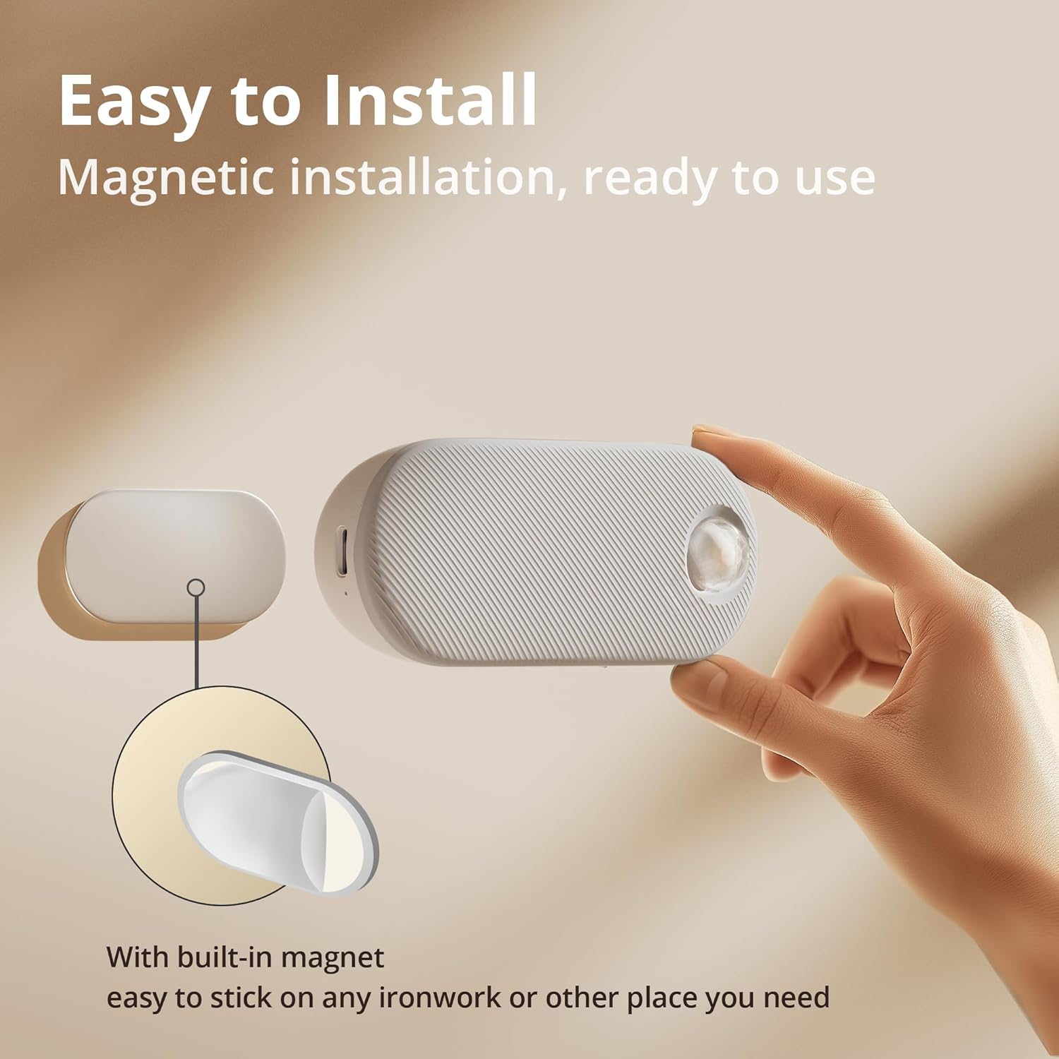 Lyridz Rechargeable Night Light with Motion Sensor, 1500mAh Battery Operated Nightlights, Stick-on