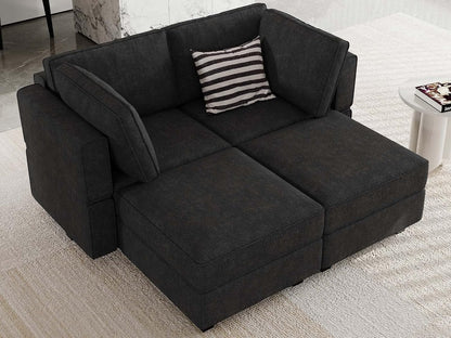 Bellfin Modular Sectional Sleeper Sofa Convertible Sofas with Storage Ottomans Small Sectional