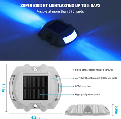 VOLISUN Solar Deck Lights, 8-Pack Led IP67 Waterproof Outdoor Warning Step Lights for Driveway