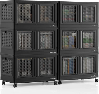 600Qt Stackable Storage Bins with Lids, 150Gal Closet Organizers and Storage Drawer, Plastic