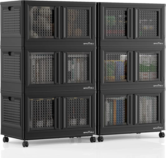 600Qt Stackable Storage Bins with Lids, 150Gal Closet Organizers and Storage Drawer, Plastic