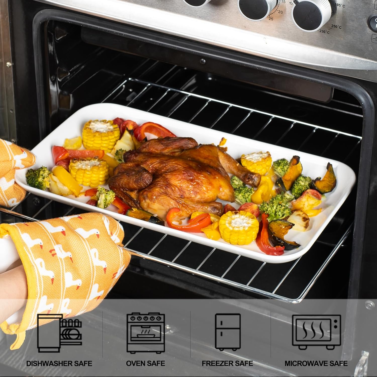 DELLING Serving Platter, 18/16/14inch Large Serving Tray, Serving Platters for Snacks, Fruit