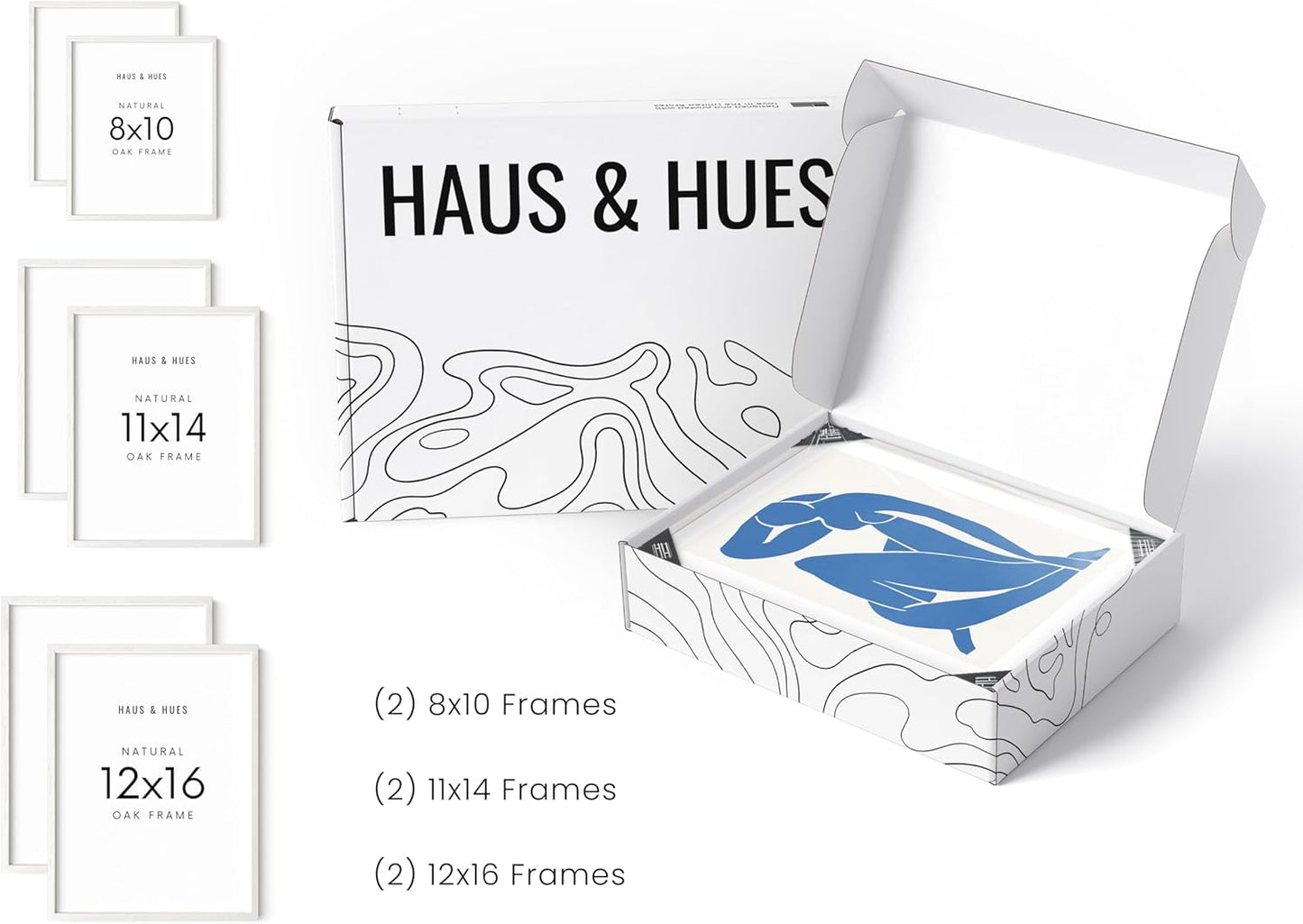 HAUS AND HUES White Frames for Gallery Wall - Set of 6 Picture Collage Frames for Wall, picture