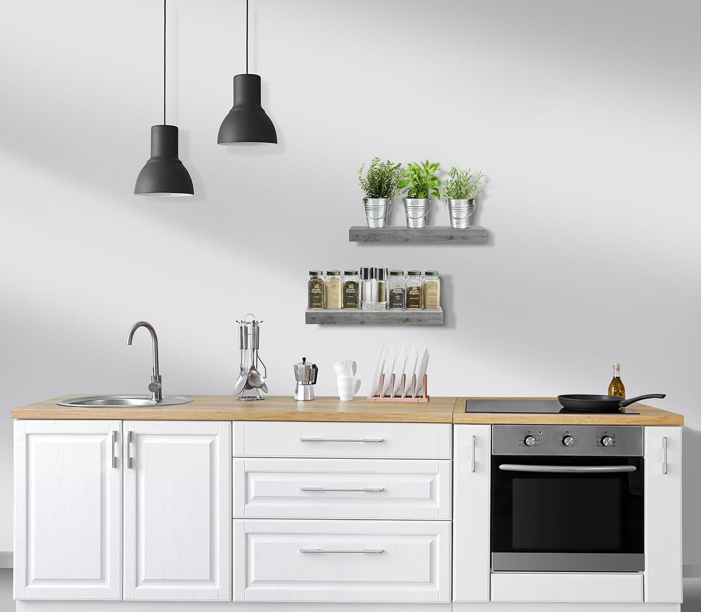 Sorbus Floating Shelves for Wall, Bathroom Shelves Wall Mounted for Kitchen, Bedroom, Bathroom