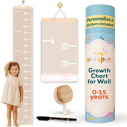 Height Chart for Kids Customizable Kids Height Wall Chart with Stickers, Marker & Hook Hanging
