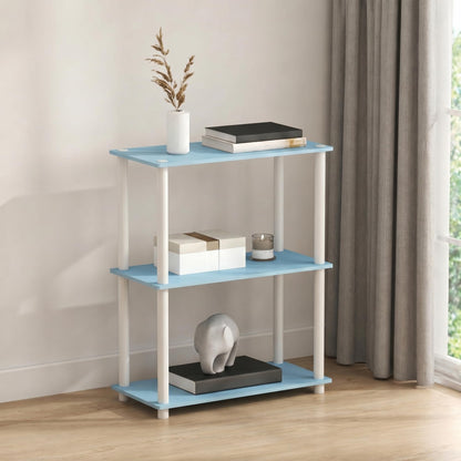Furinno Turn-N-Tube Storage Shelves, 3-Tier Book Shelf, Corner Shelf, Toolless Open Shelves, for