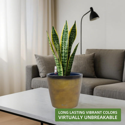 Dexceder 11x10 Inches Self Watering Planter Indoor Outdoor, Inner Pot Design, Thickened Table